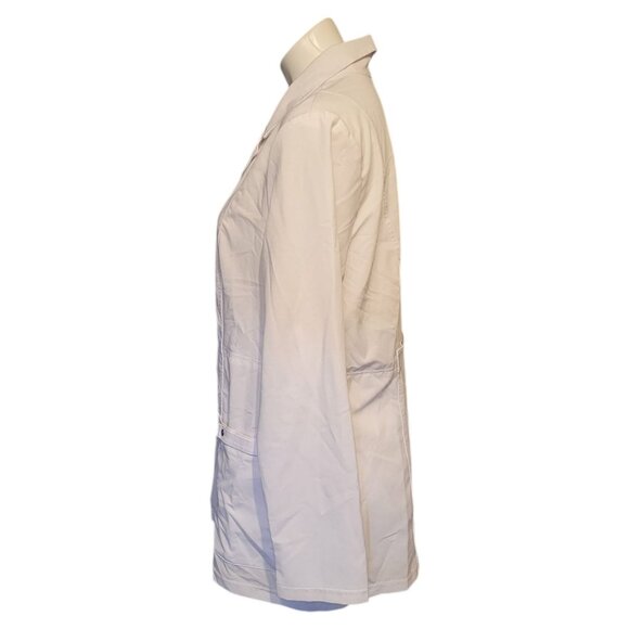 DICKIES Women's Medium White Button Up SCRUB JACKET / LAB COAT Nurse Doctor - Picture 7 of 10